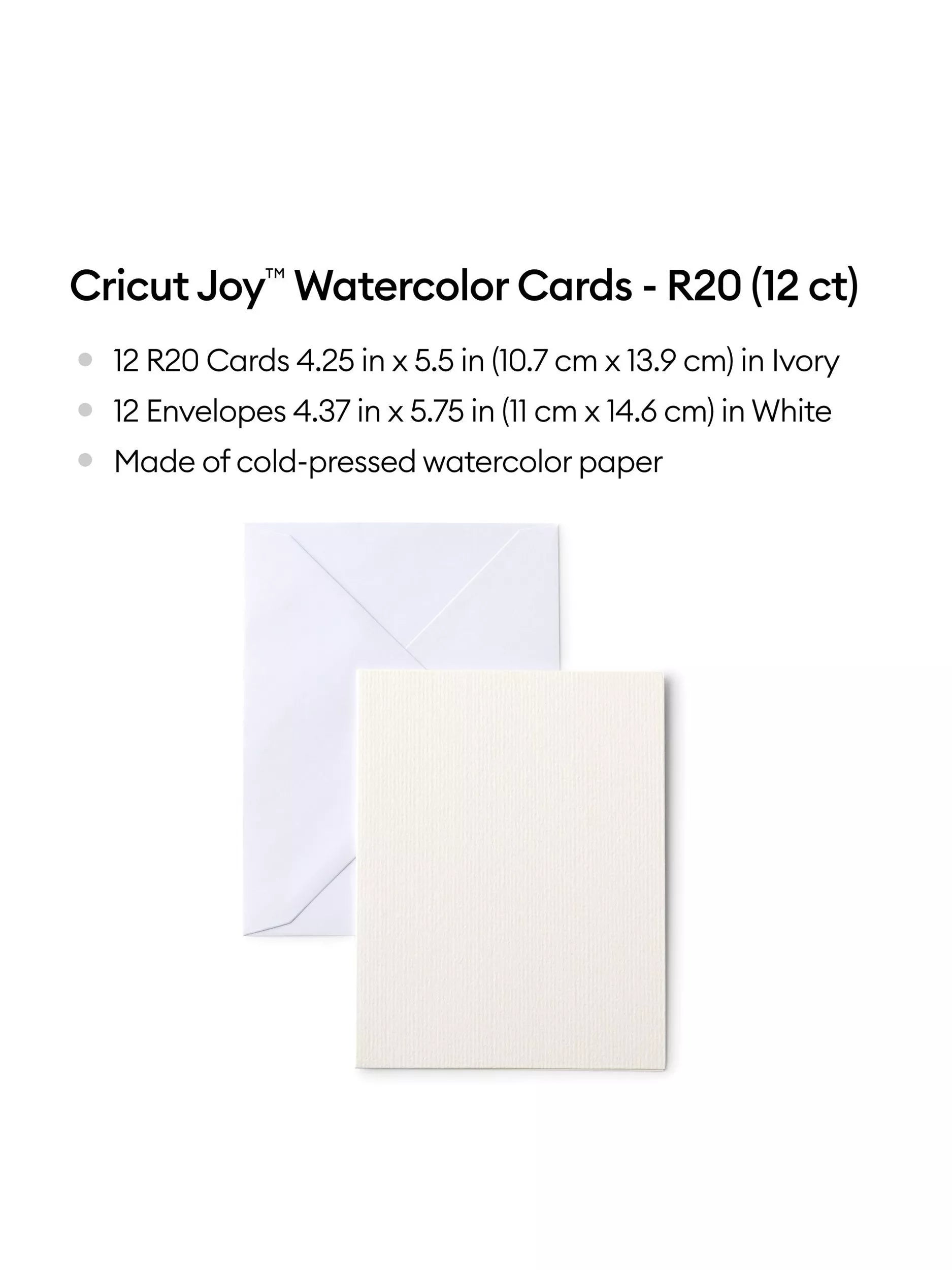 Cricut watercolour cards set of 12 R20 10.7x13.9cm - British product