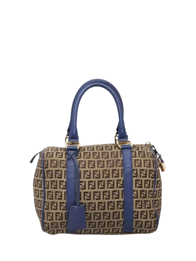 John Lewis Fendi Zucchino Canvas Boston Bag, Brown/Blue- Buy online at McGrocer