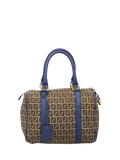Fendi Zucchino canvas Boston bag brown/blue, imported from the UK