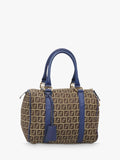 Fendi Zucchino canvas Boston bag brown/blue, imported from the UK