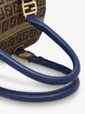 Fendi Zucchino canvas Boston bag brown/blue, imported from the UK