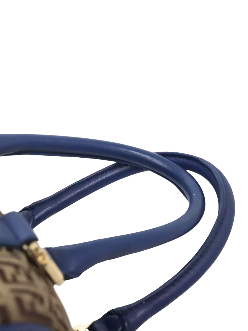Fendi Zucchino canvas Boston bag brown/blue, imported from the UK