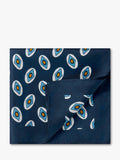 Richard James London pocket square Navy/Sky, UK version