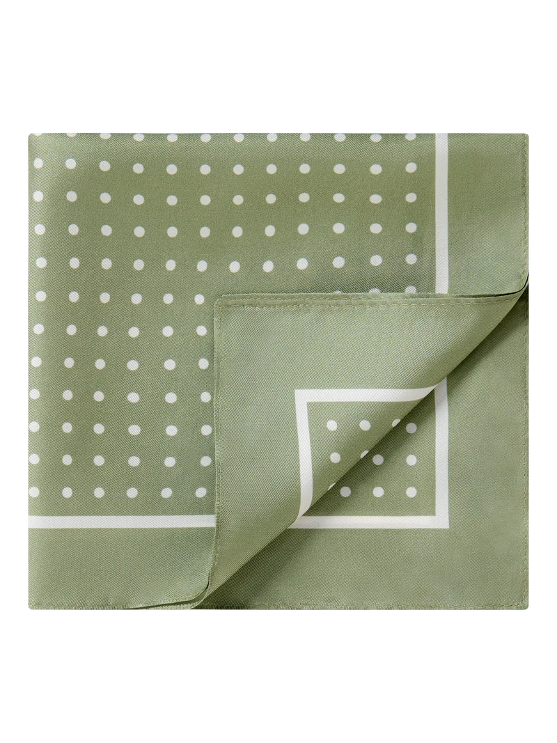 Richard James London silk pocket square polka dot, imported from the UK