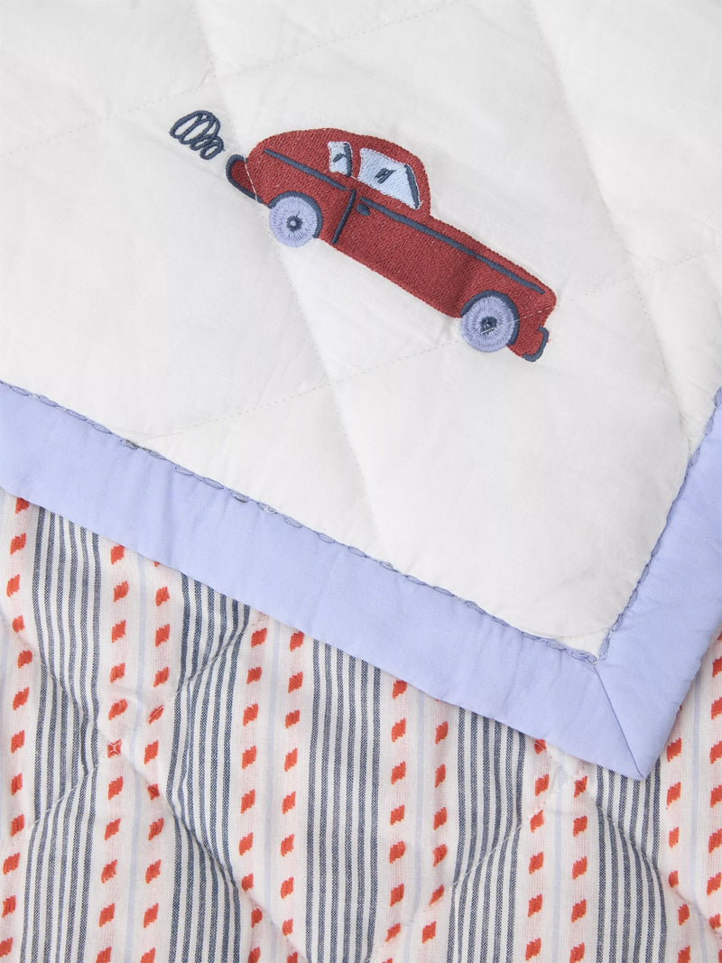 John Lewis Transport Car quilted bedspread 100x100cm (British brand)