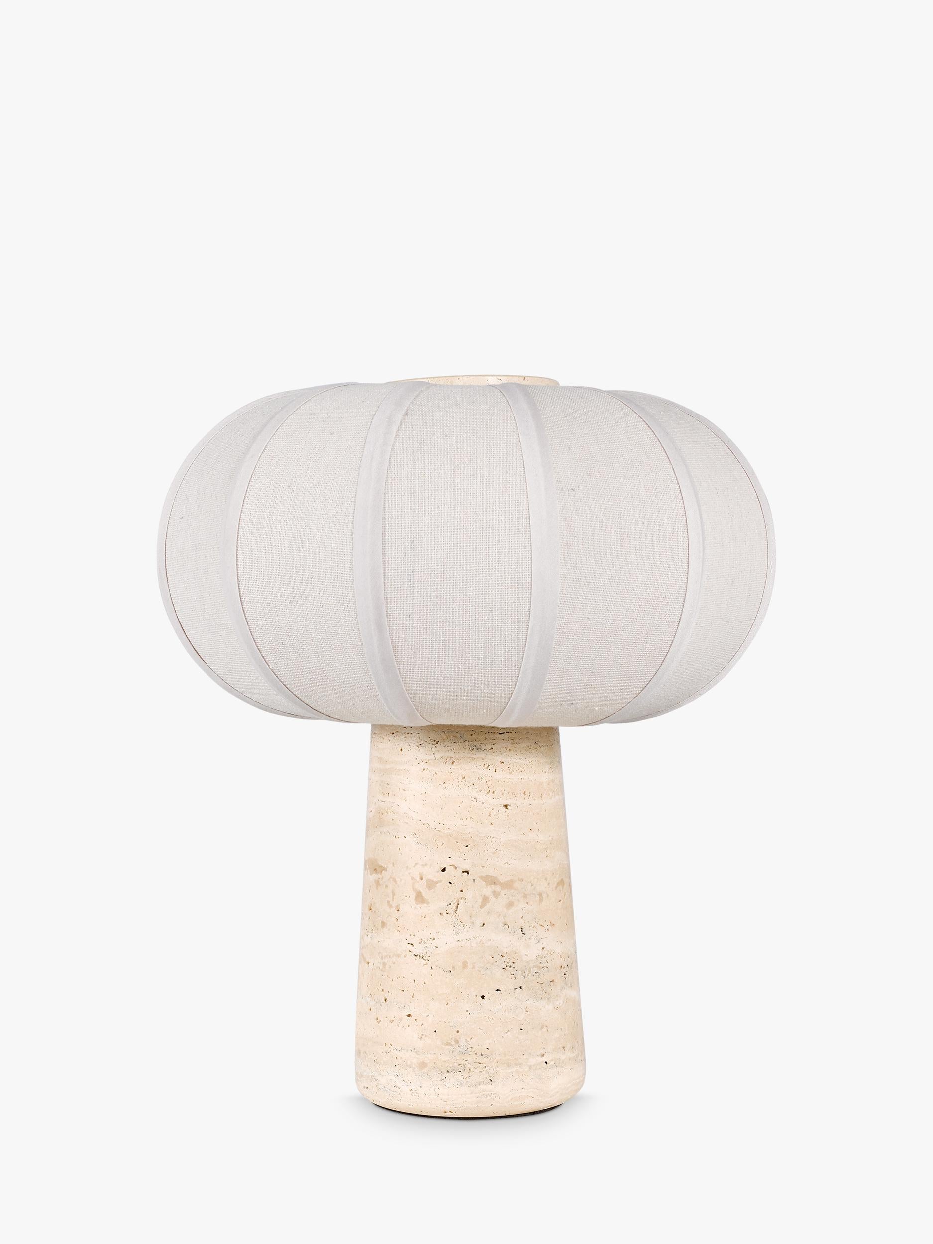 John Lewis travertine pumpkin table lamp stone base - British product