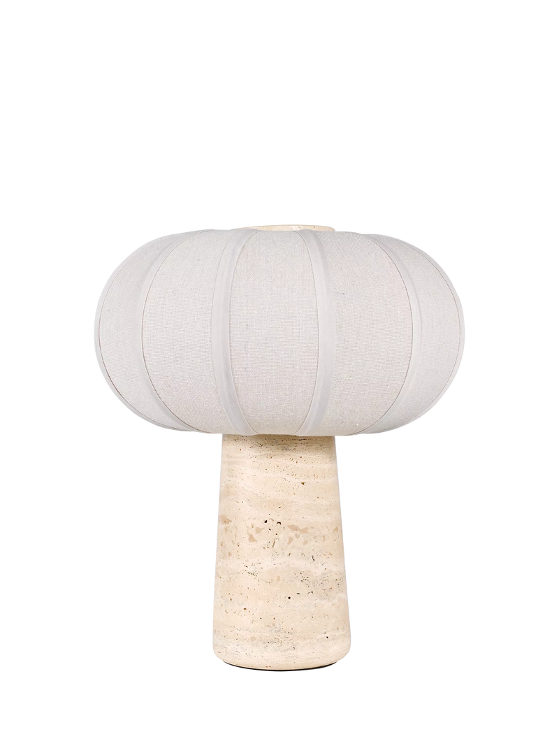 John Lewis travertine pumpkin table lamp stone base - British product
