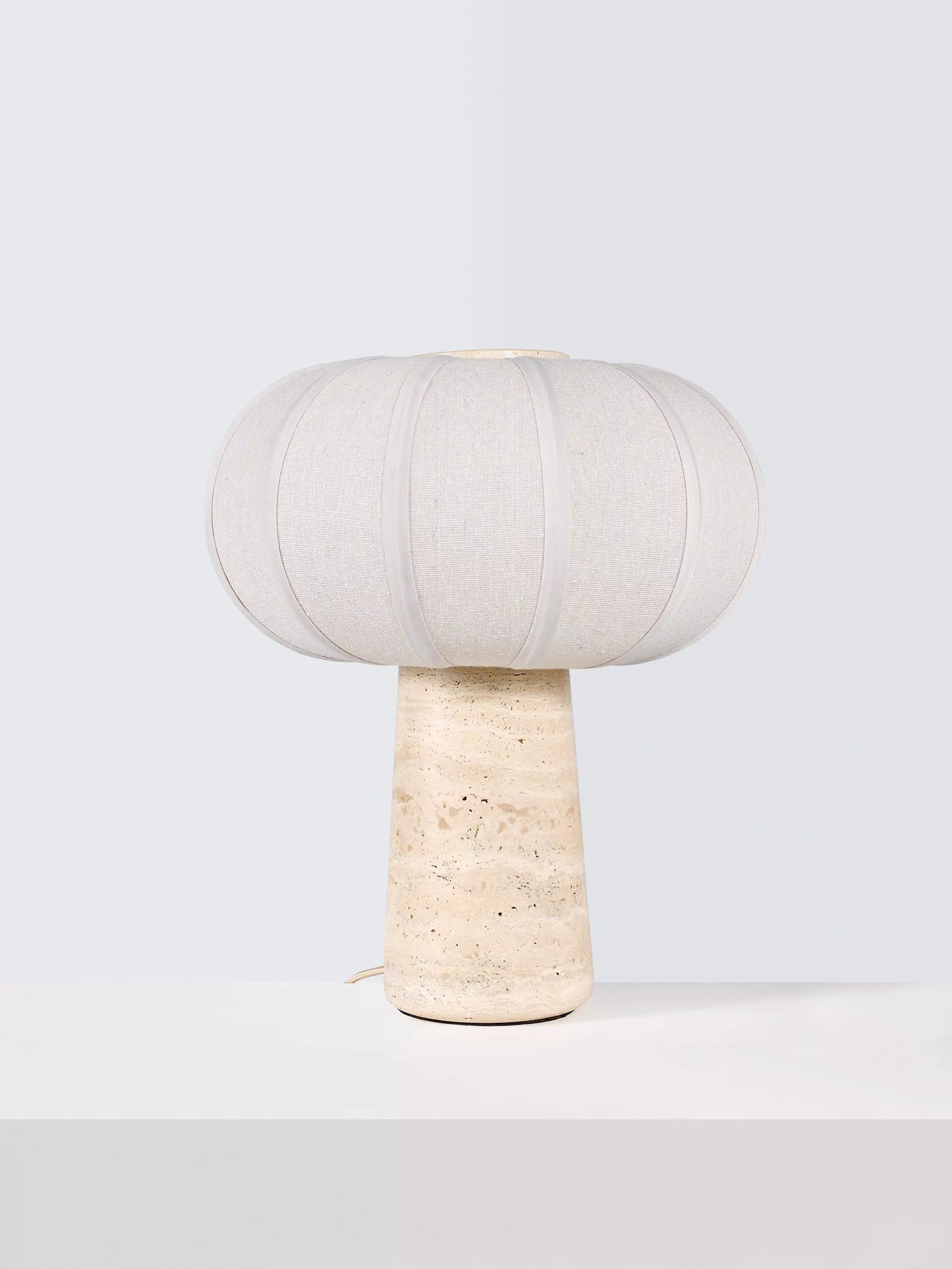 John Lewis travertine pumpkin table lamp stone base - British product