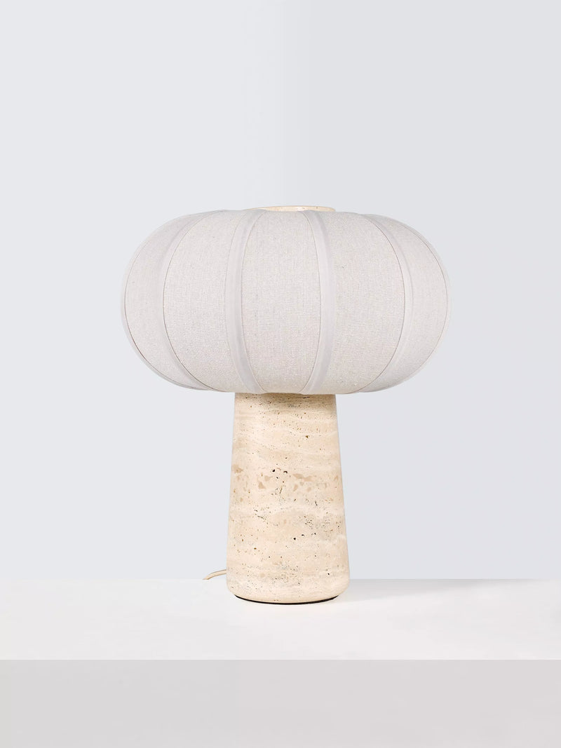 John Lewis travertine pumpkin table lamp stone base - British product