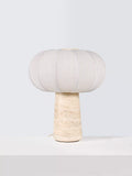 John Lewis travertine pumpkin table lamp stone base - British product