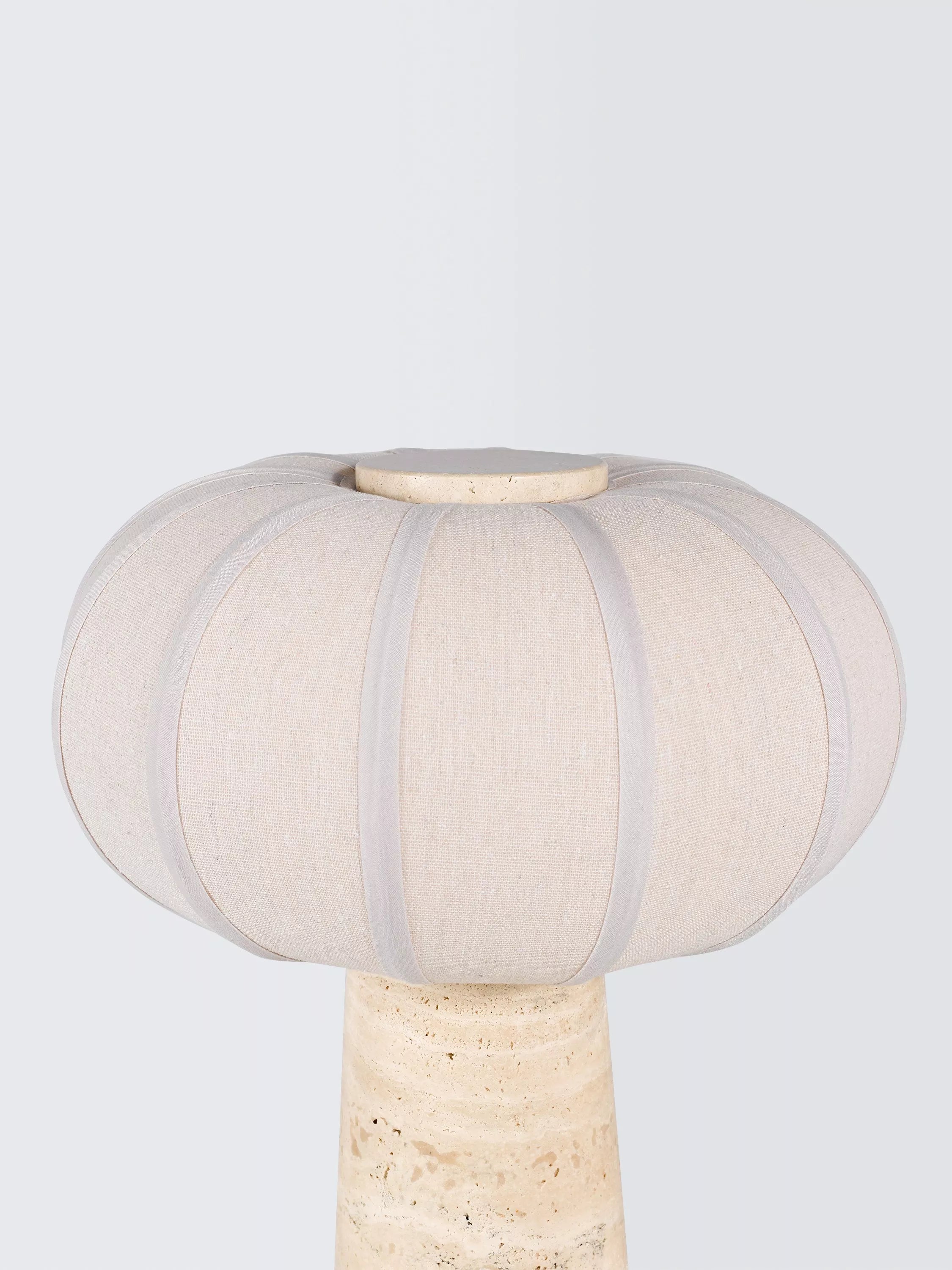 John Lewis travertine pumpkin table lamp stone base - British product