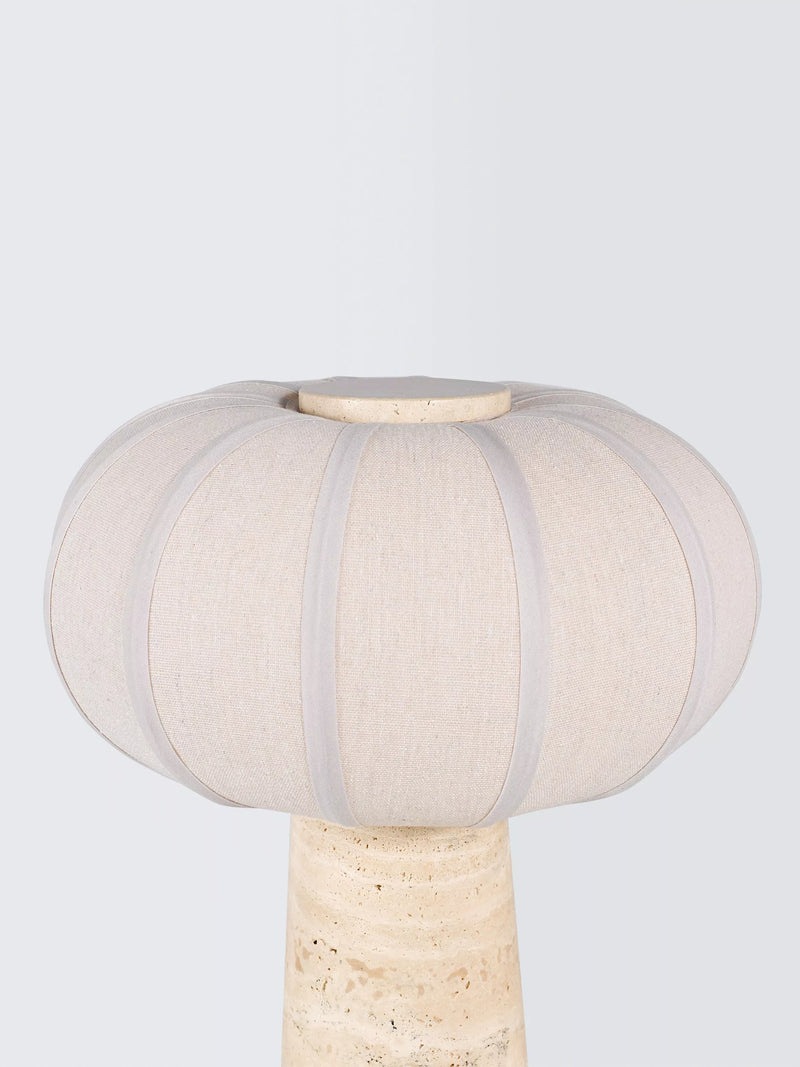John Lewis travertine pumpkin table lamp stone base - British product