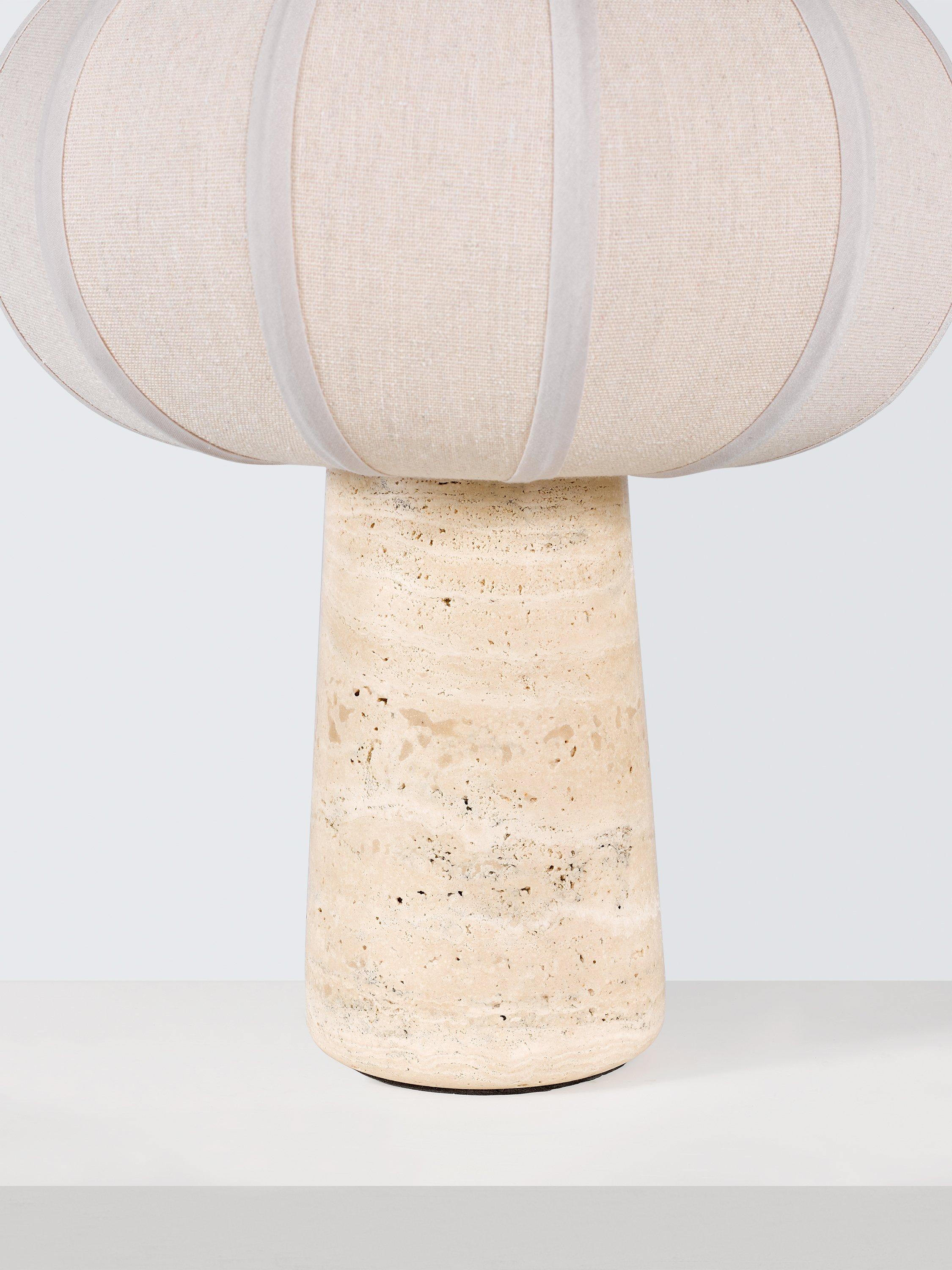 John Lewis travertine pumpkin table lamp stone base - British product