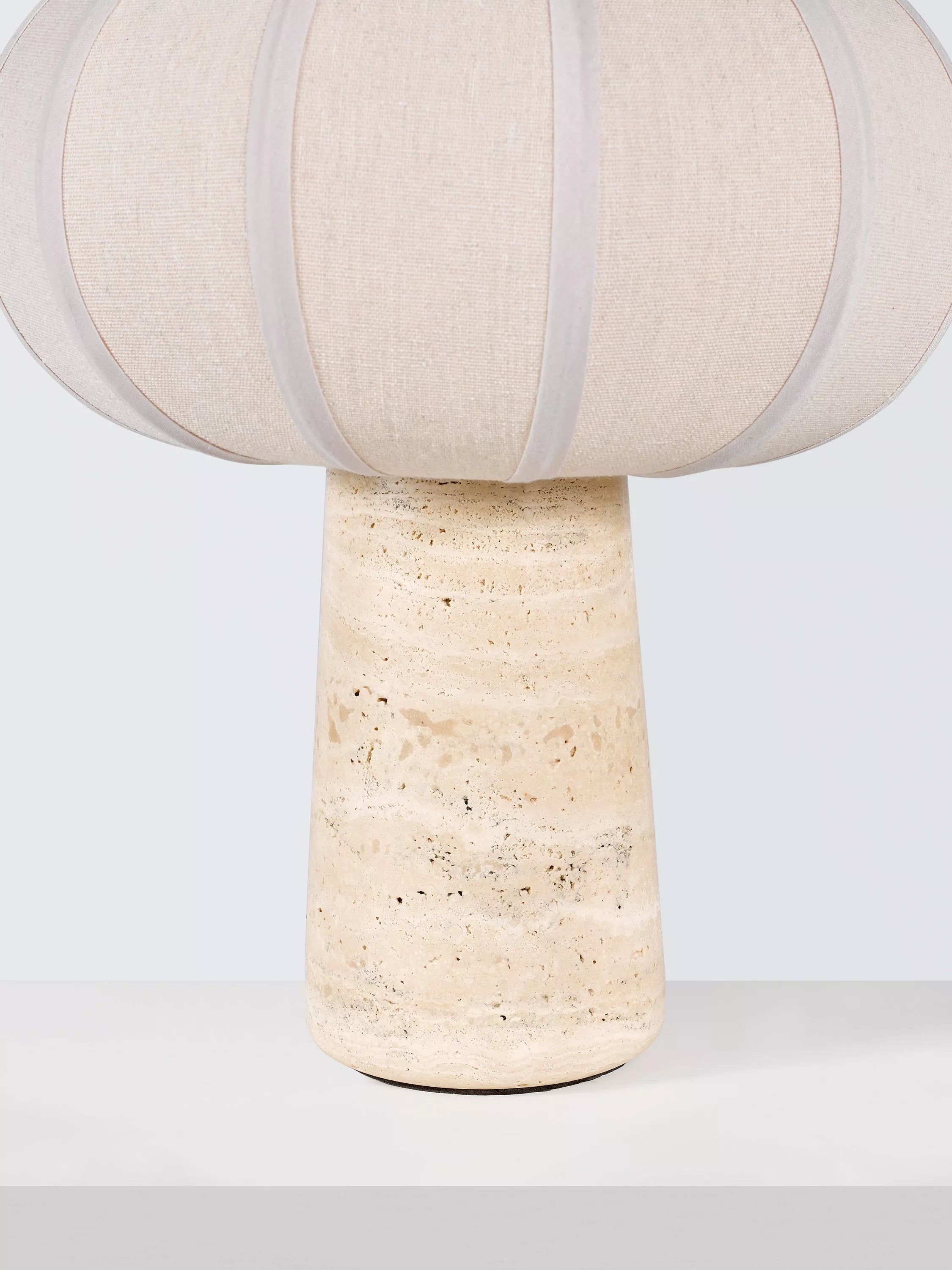 John Lewis travertine pumpkin table lamp stone base - British product