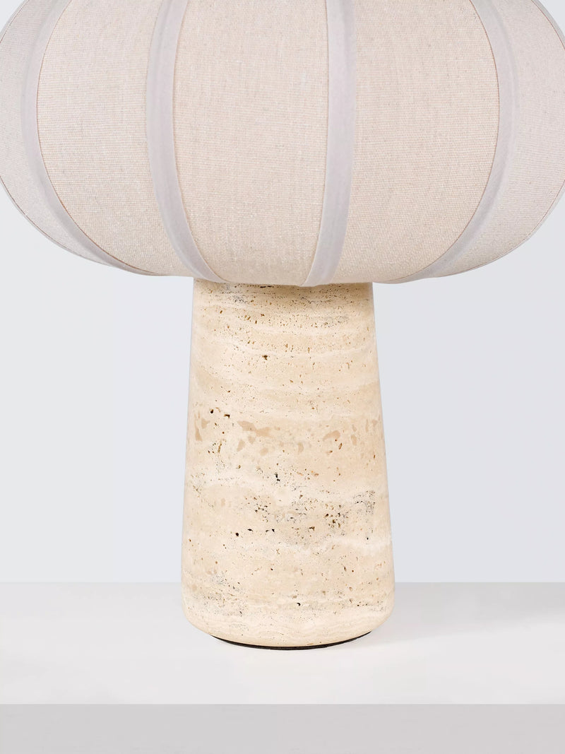 John Lewis travertine pumpkin table lamp stone base - British product