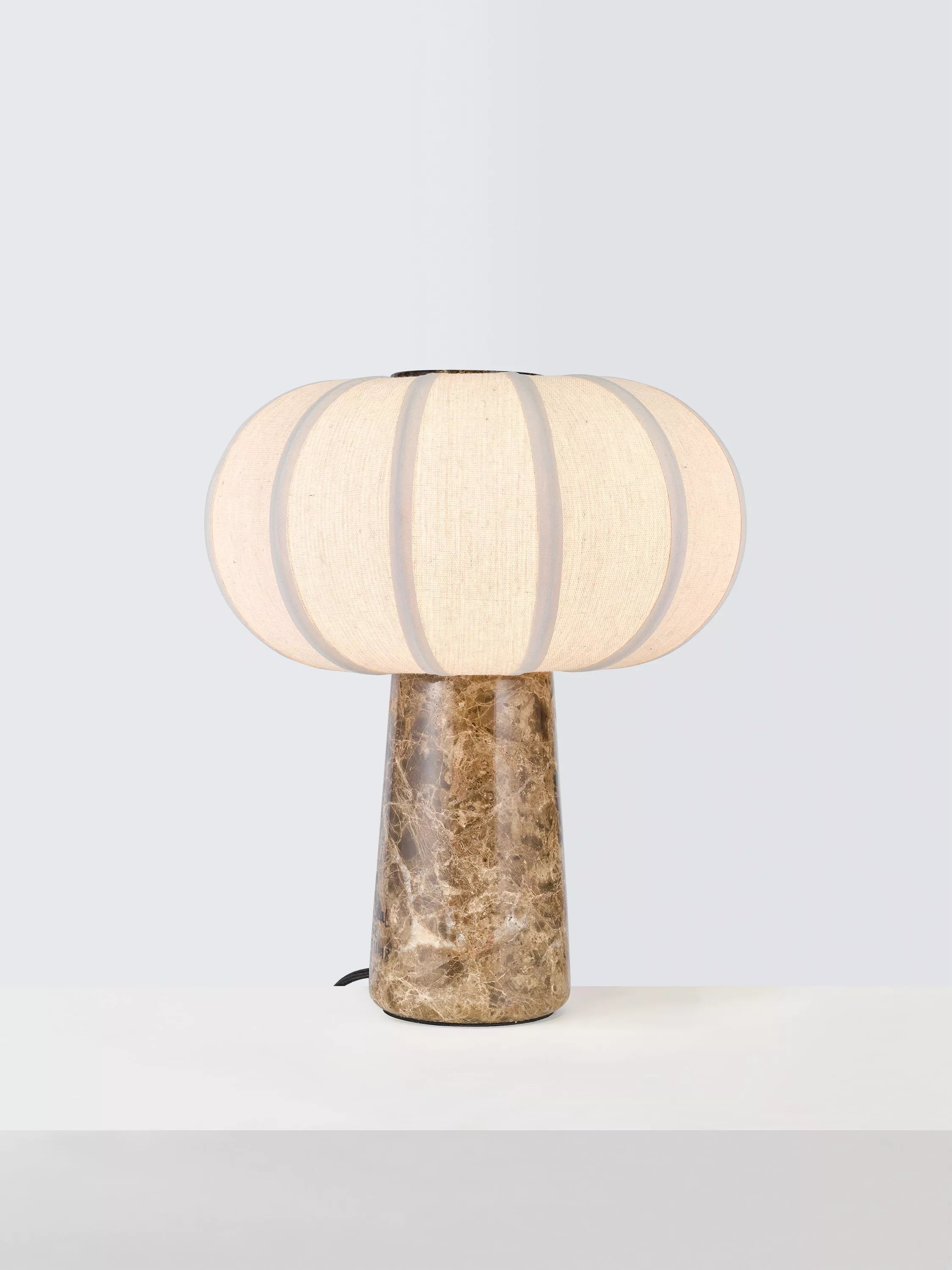 John Lewis pumpkin shade marble base table lamp 35cm, UK version