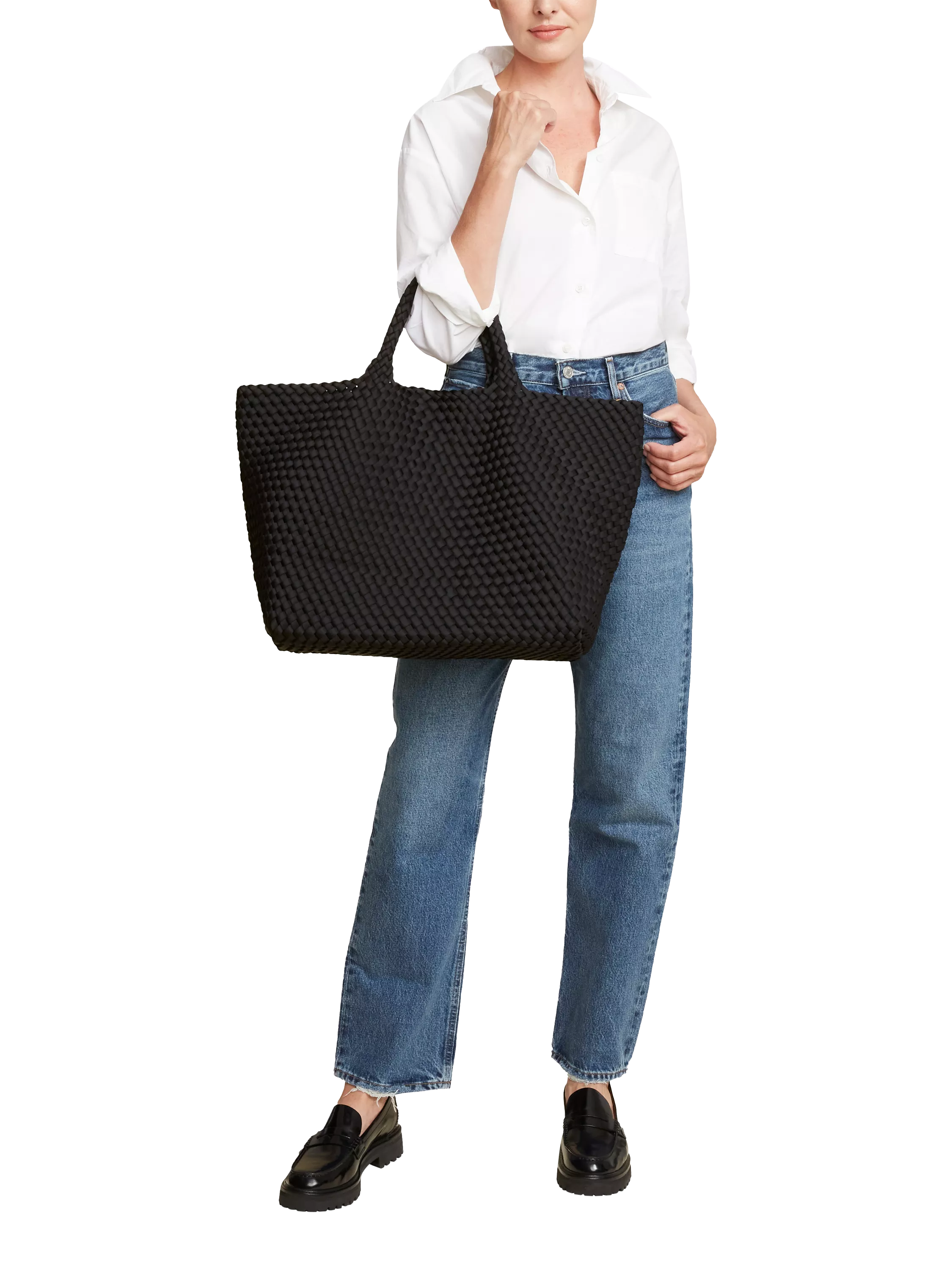 NAGHEDI St. Barths large tote bag Onyx neoprene (British brand)