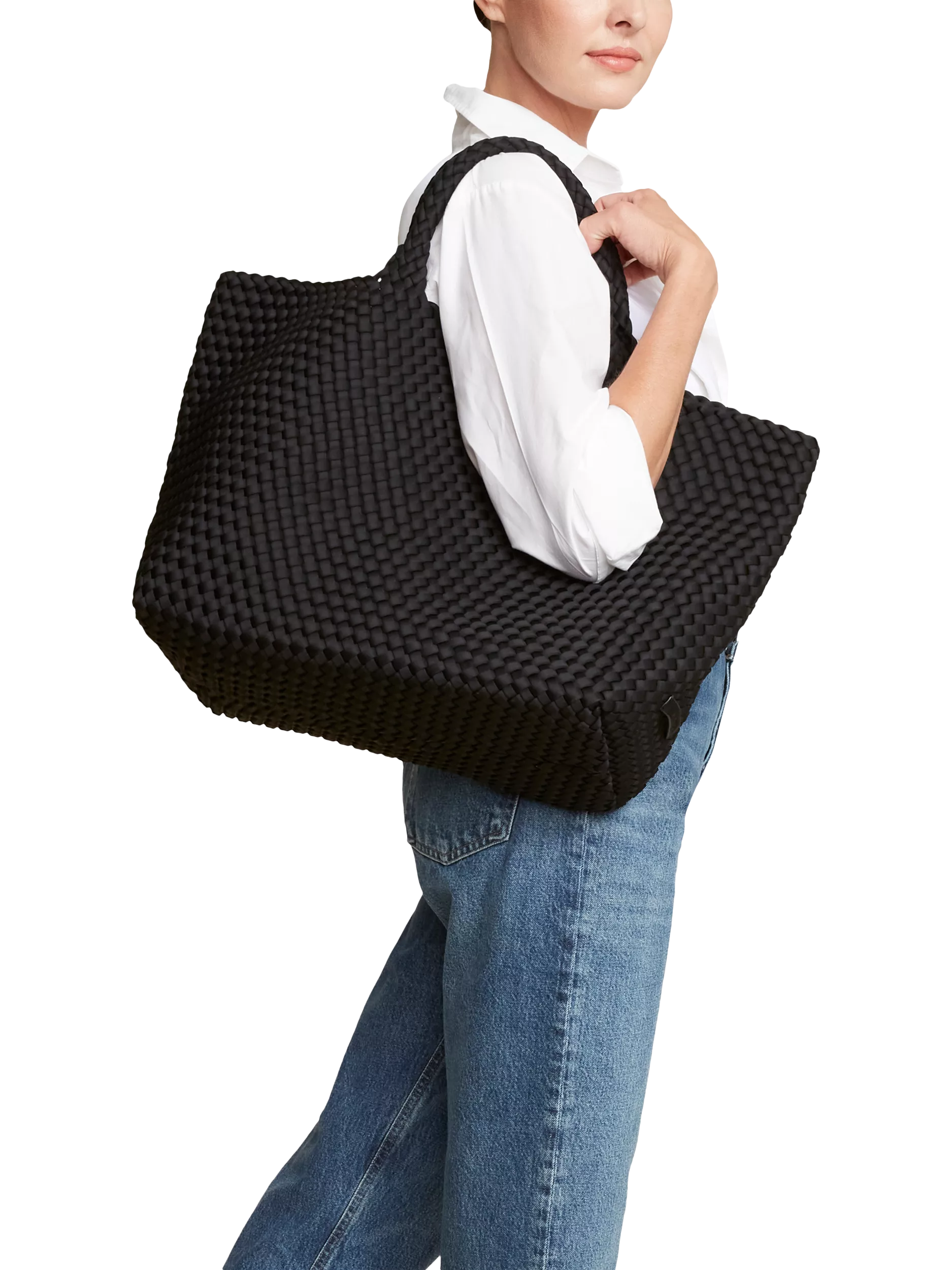 NAGHEDI St. Barths large tote bag Onyx neoprene (British brand)