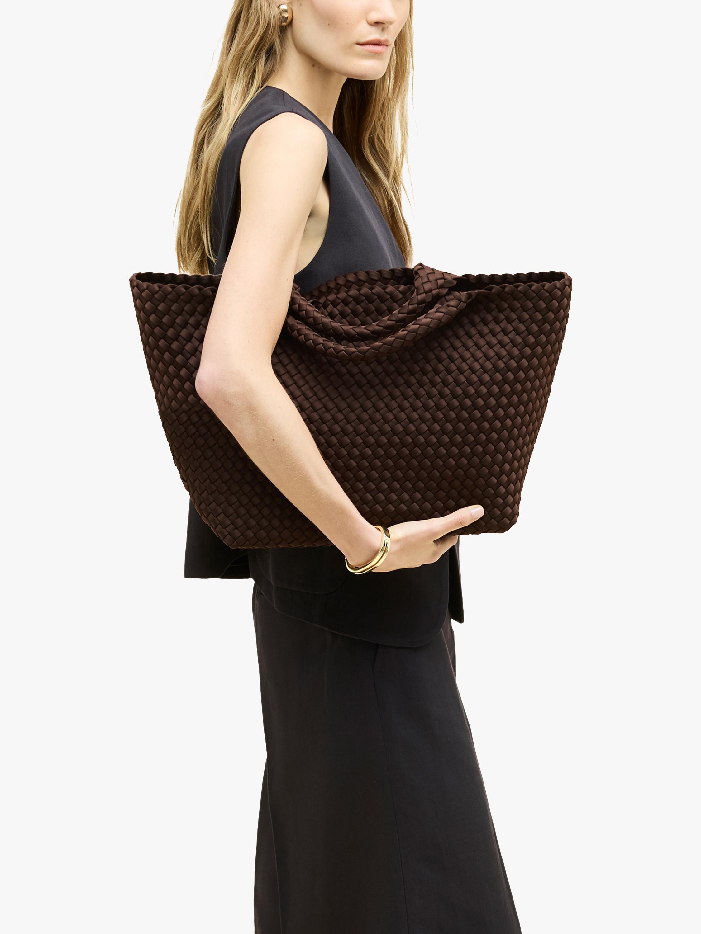 NAGHEDI St. Barths chocolate medium tote bag, imported from the UK