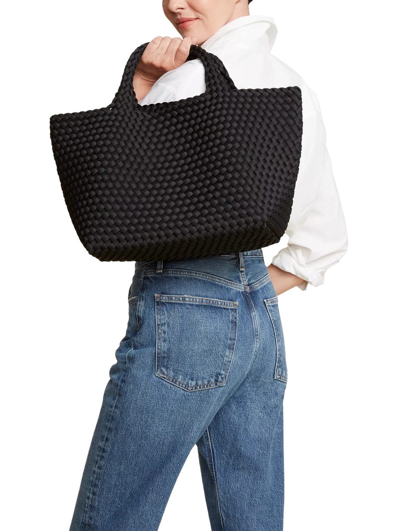 NAGHEDI St. Barths Medium Tote in Onyx, neoprene (British brand)