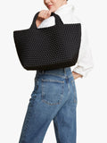 NAGHEDI St. Barths Medium Tote in Onyx, neoprene (British brand)