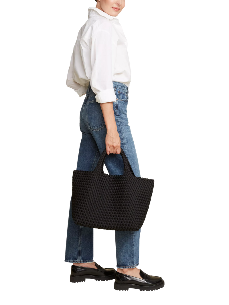 NAGHEDI St. Barths Medium Tote in Onyx, neoprene (British brand)