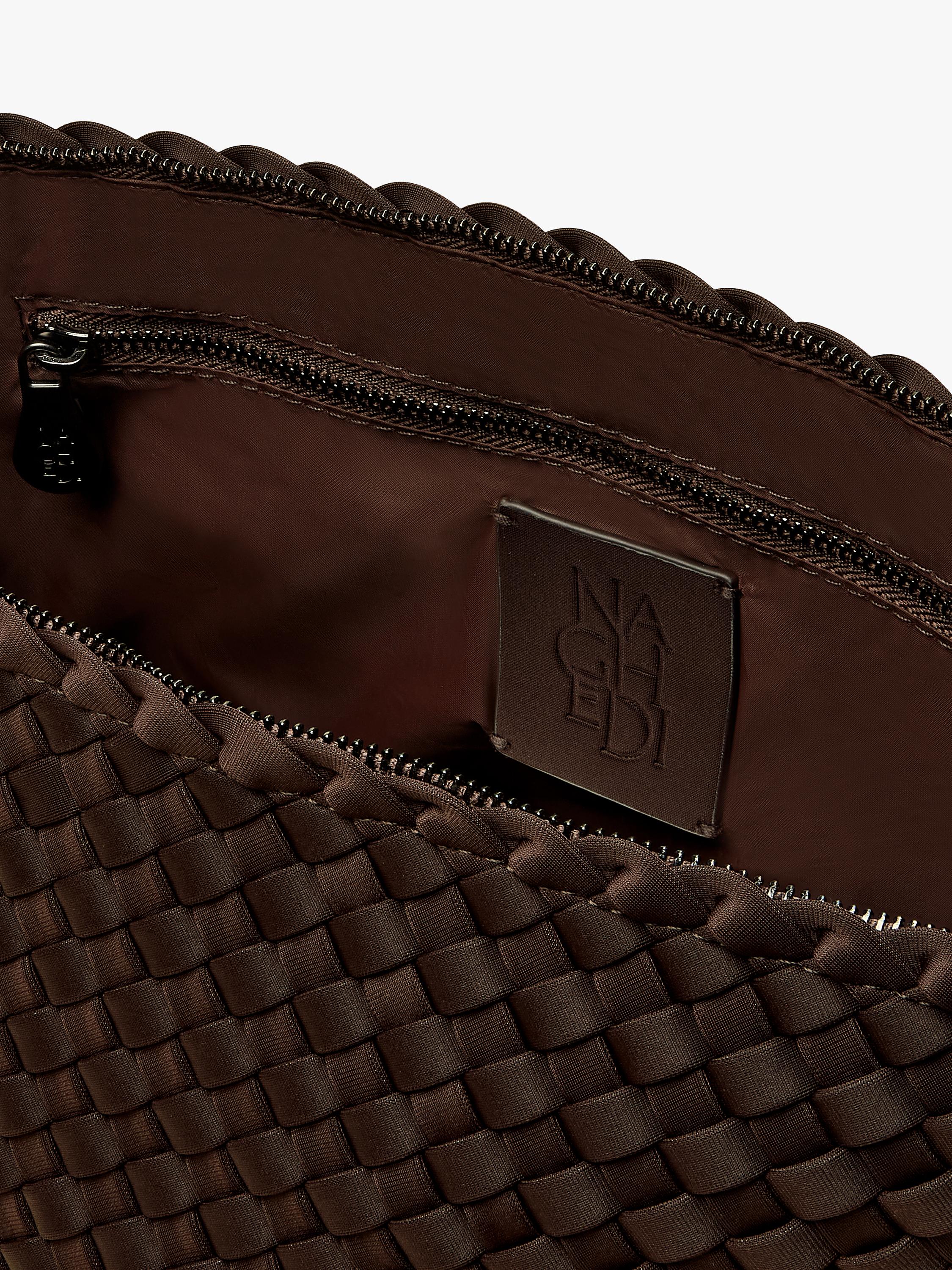 NAGHEDI Portofino large cosmetic pouch in chocolate, imported from the UK