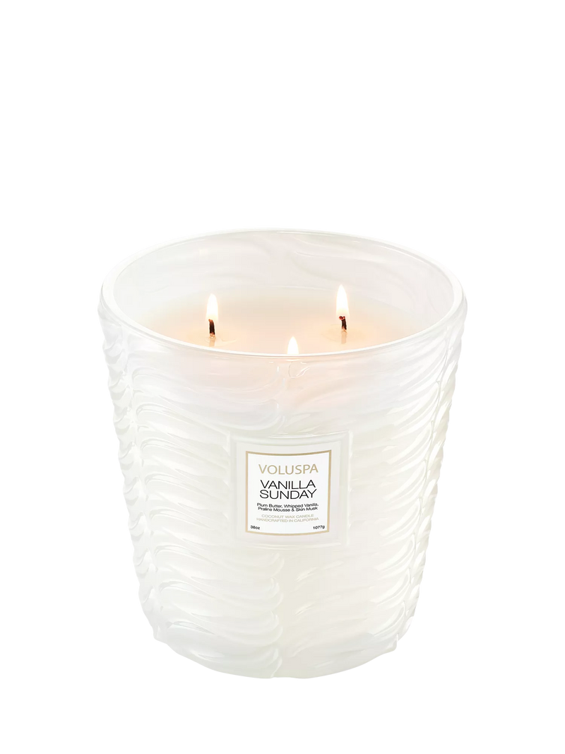 Voluspa Vanilla Sunday 3-wick scented candle (British brand)