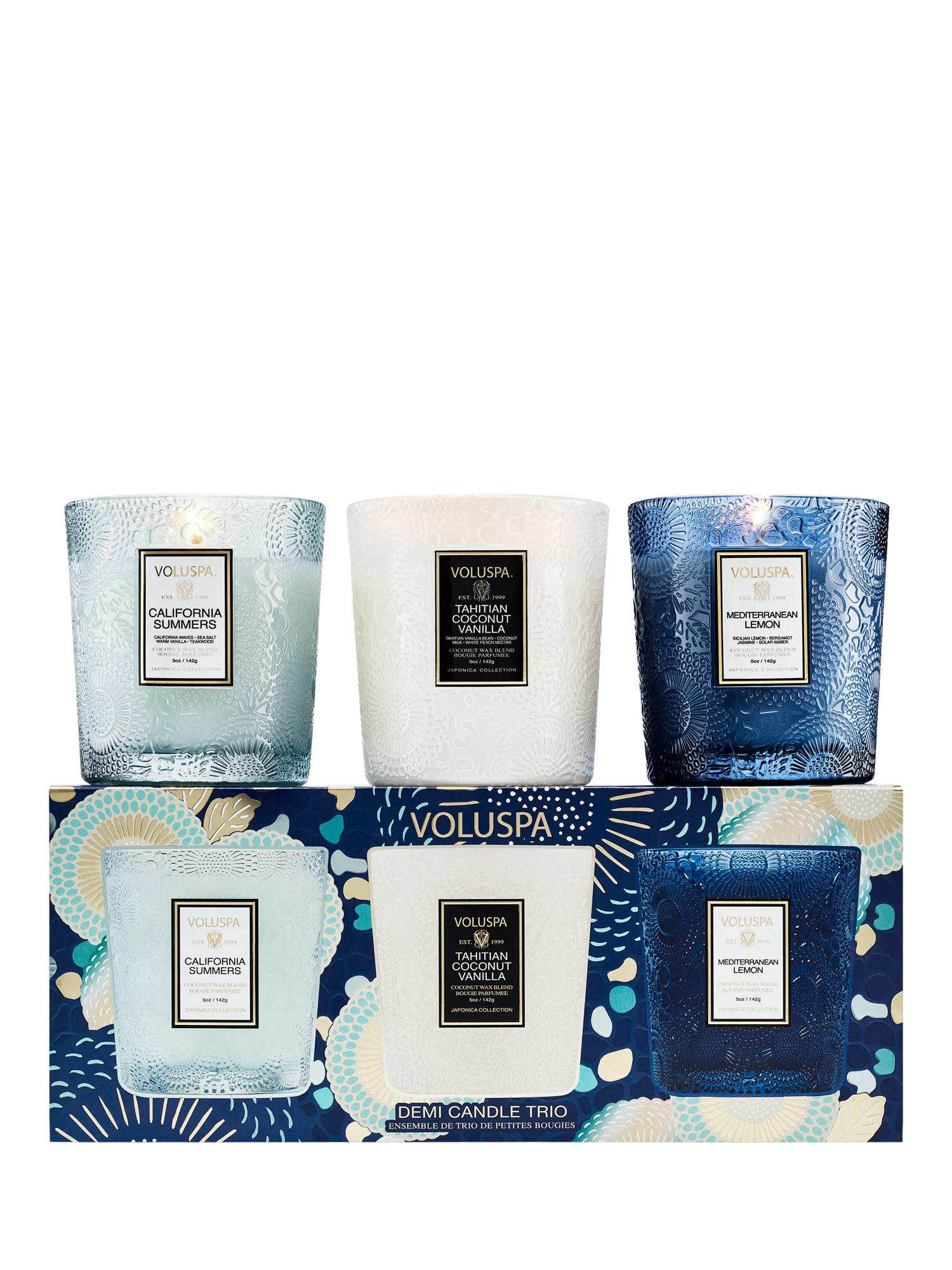 Voluspa coastal scented candle gift set, imported from the UK