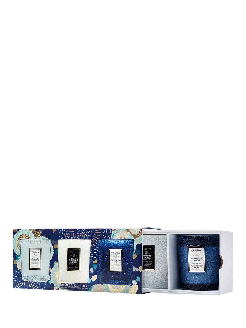 Voluspa coastal scented candle gift set, imported from the UK
