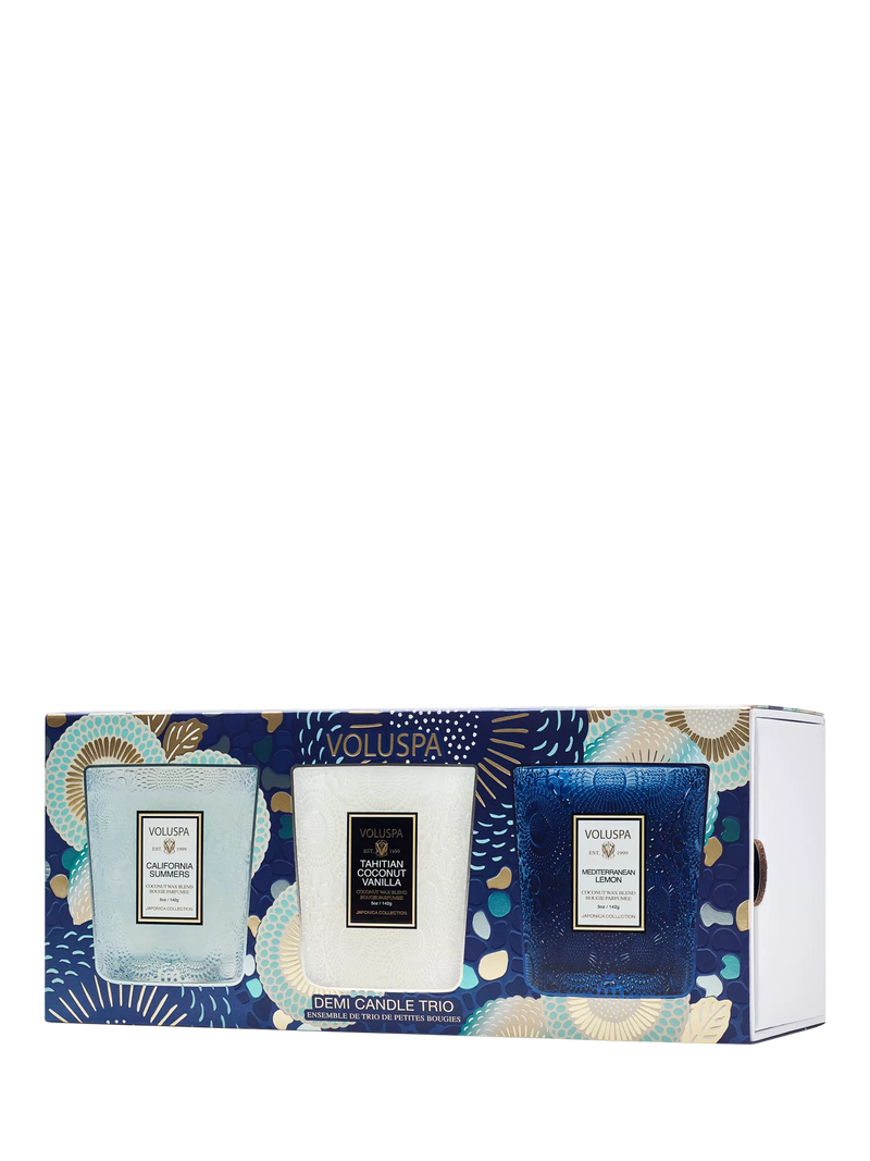 Voluspa coastal scented candle gift set, imported from the UK