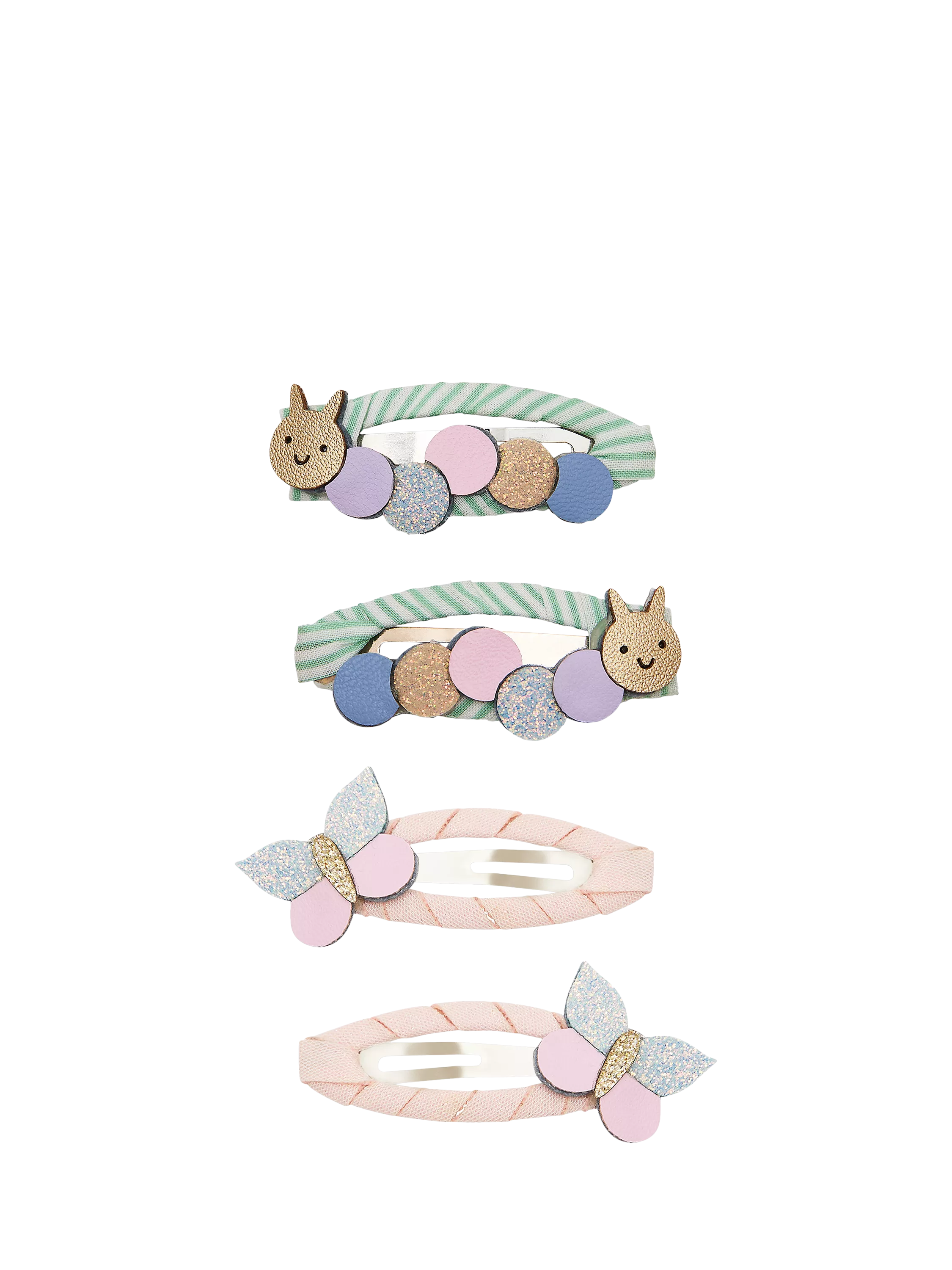 Mimi & Lula caterpillar and butterfly hair clips, pack of 4, imported from the UK