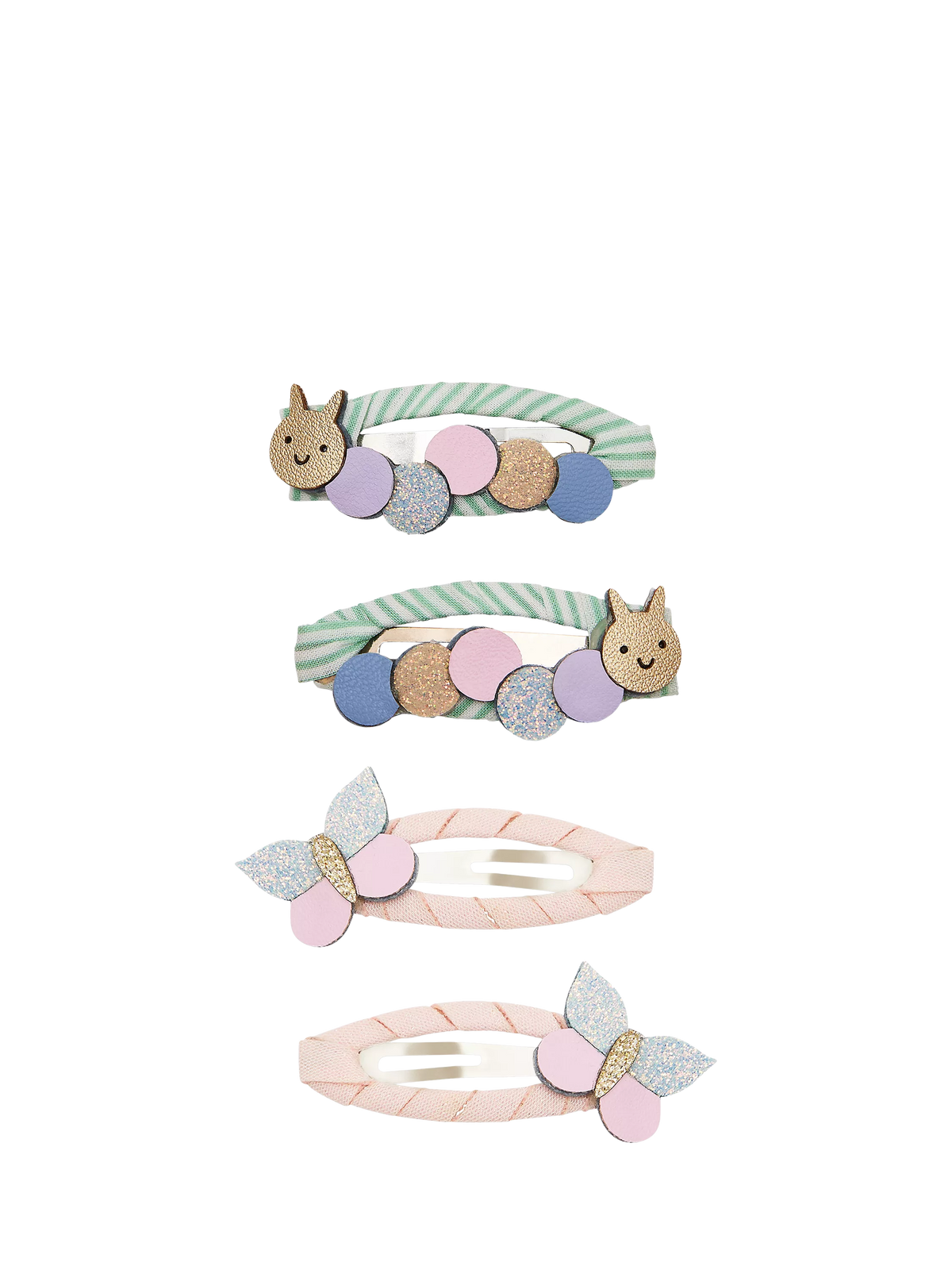 Mimi & Lula caterpillar and butterfly hair clips, pack of 4, imported from the UK