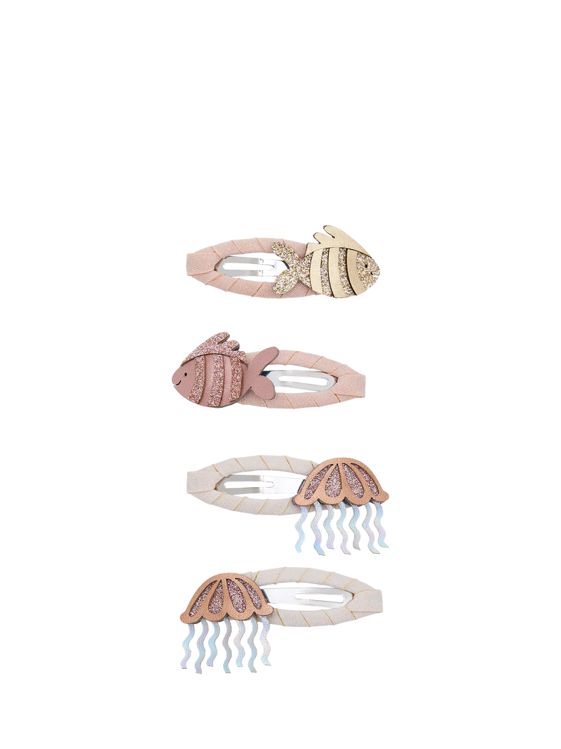 Mimi & Lula fishy friends hair clips metallic (British brand)