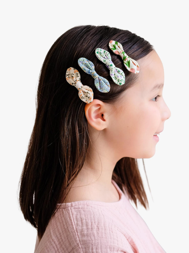 Mimi & Lula floral bow hair clips pack of 4 (British brand)