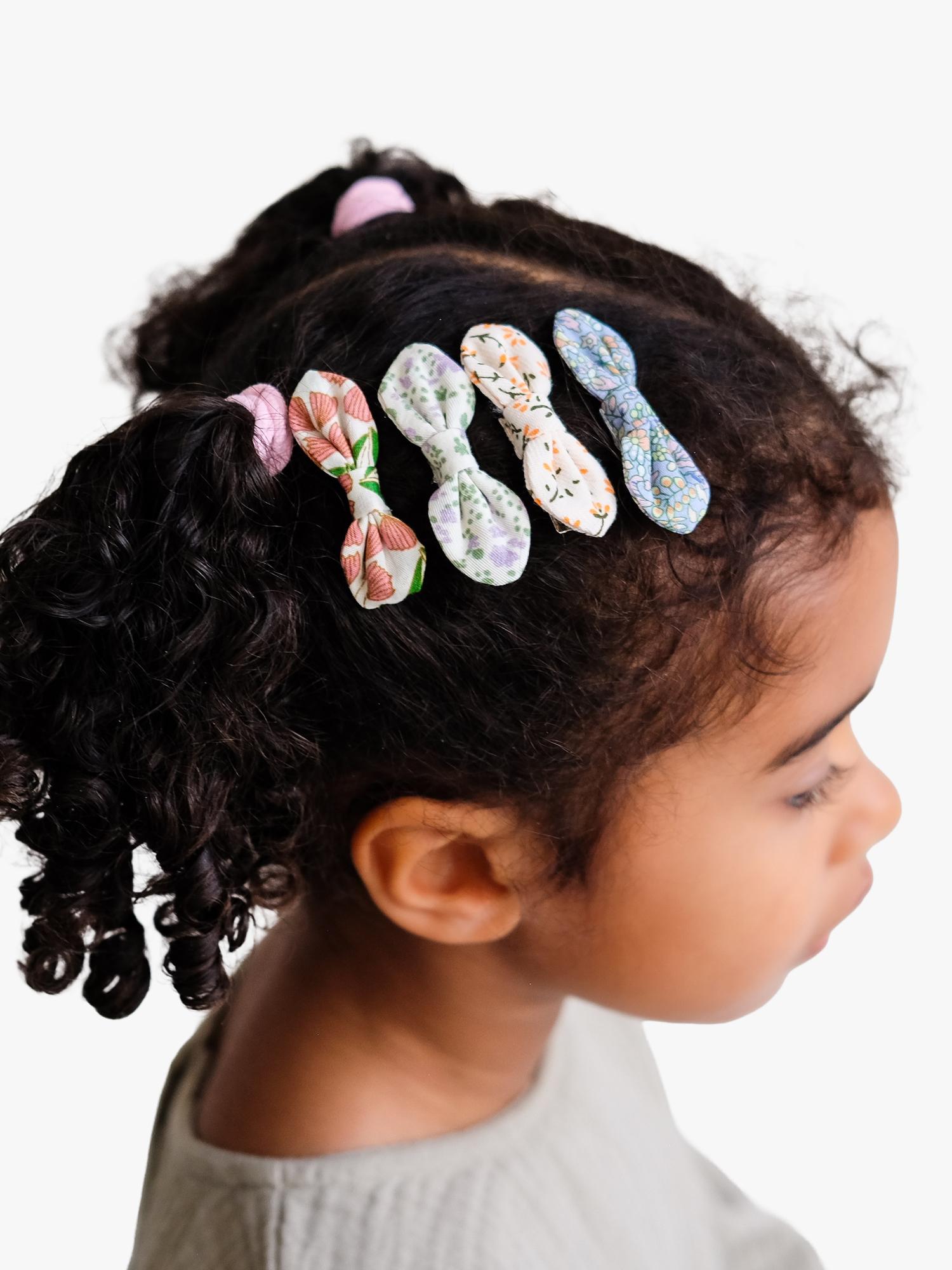 Mimi & Lula floral bow hair clips pack of 4 (British brand)
