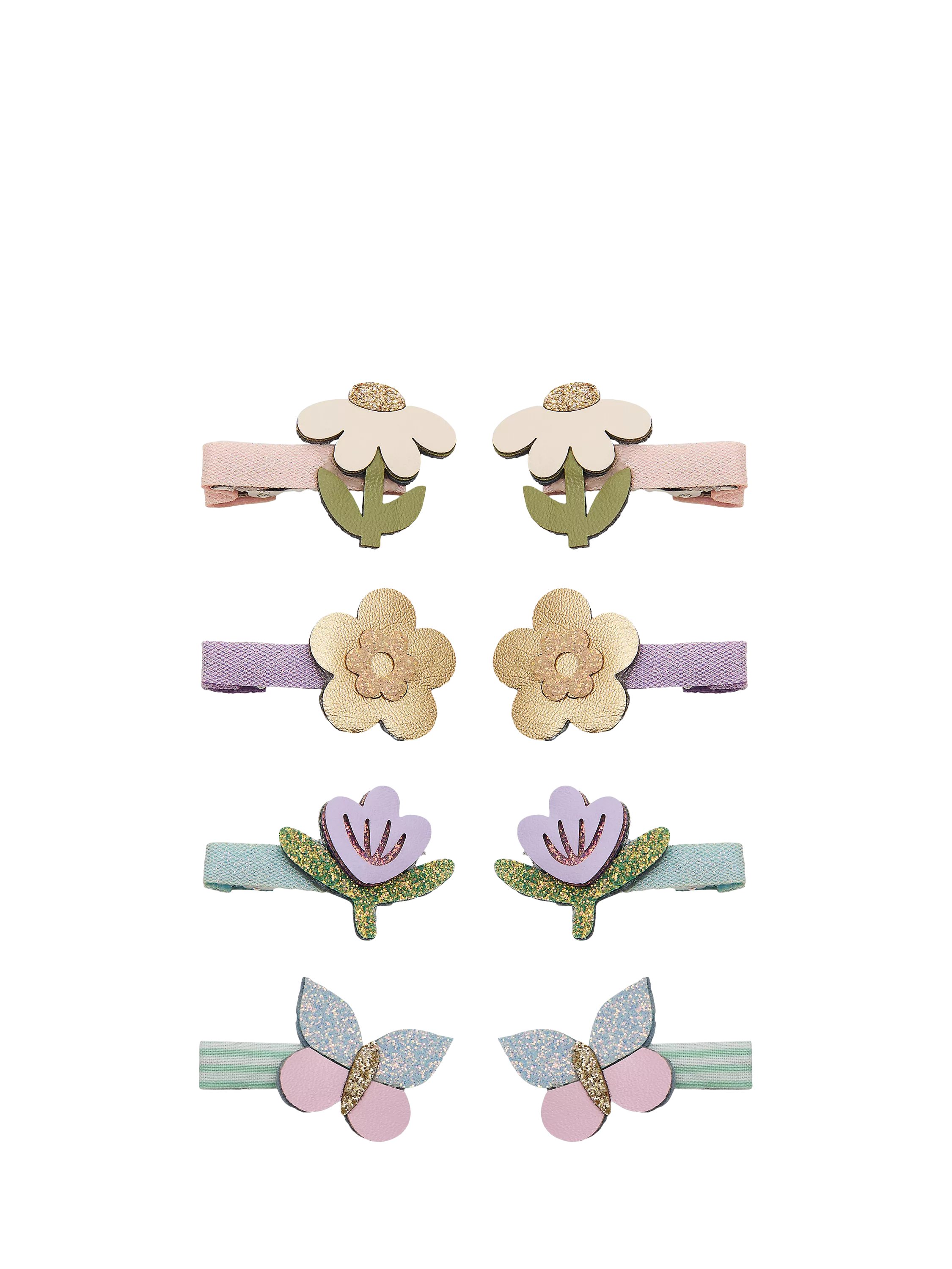 Mimi & Lula mini hair clips flower butterfly design pack of 8 (British brand)