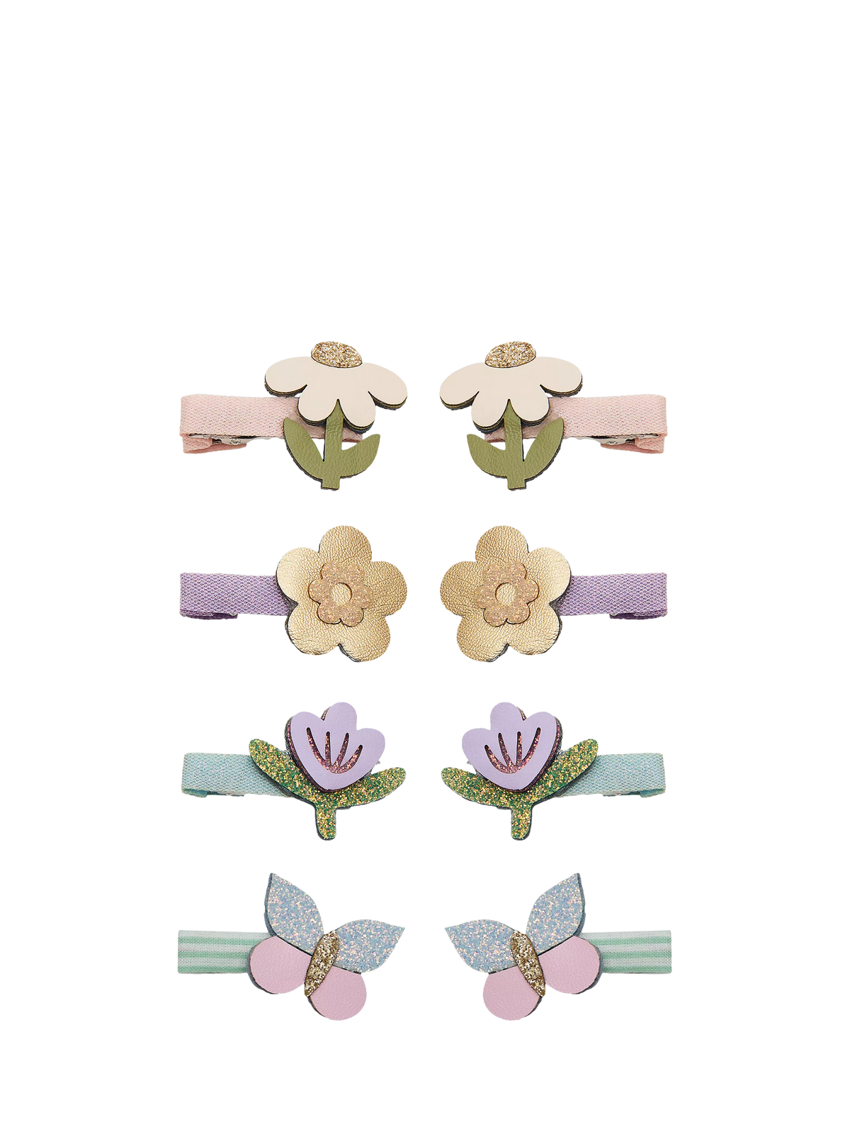 Mimi & Lula mini hair clips flower butterfly design pack of 8 (British brand)