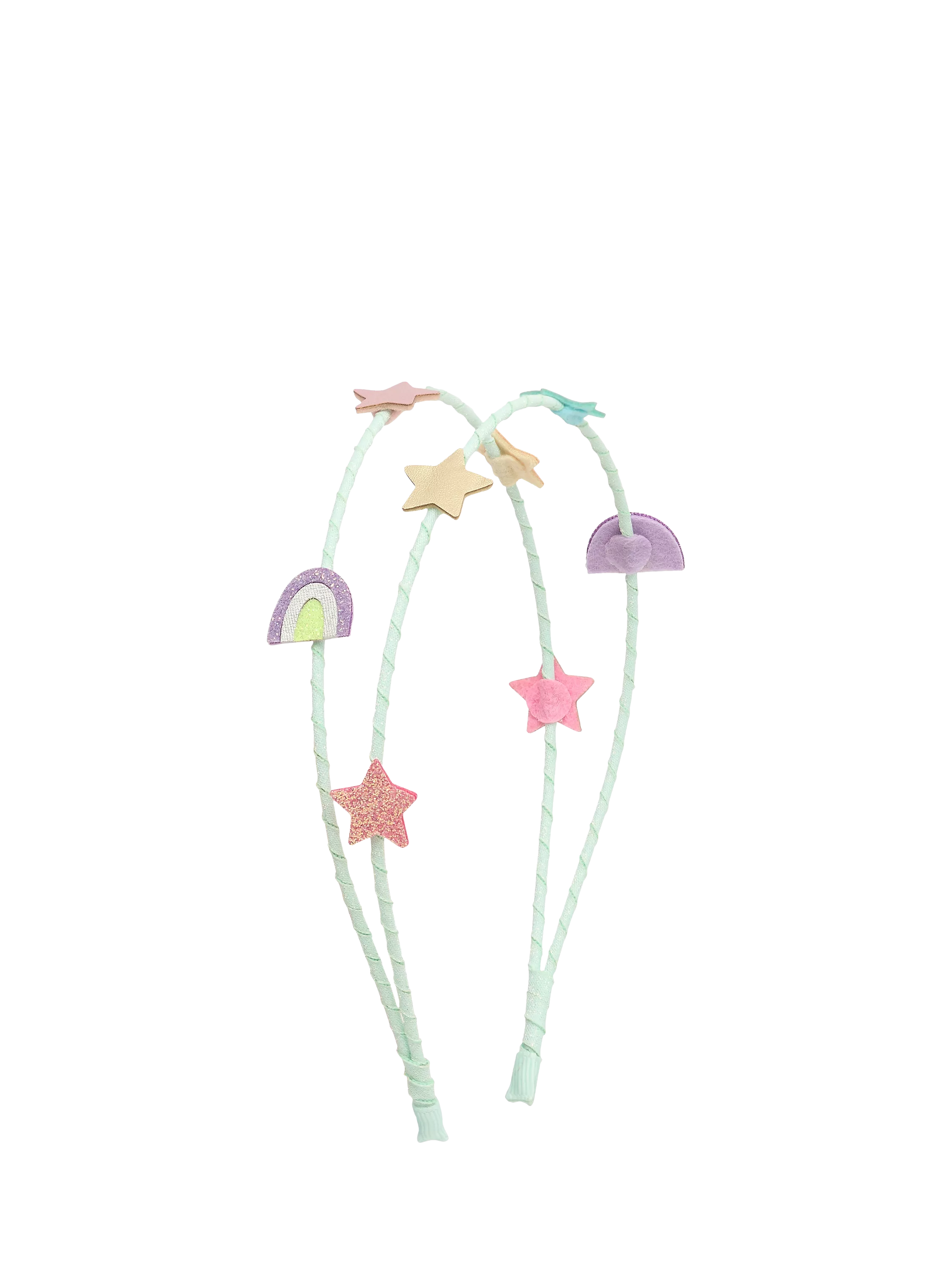 Mimi & Lula rainbow star double Alice headband turquoise, UK version