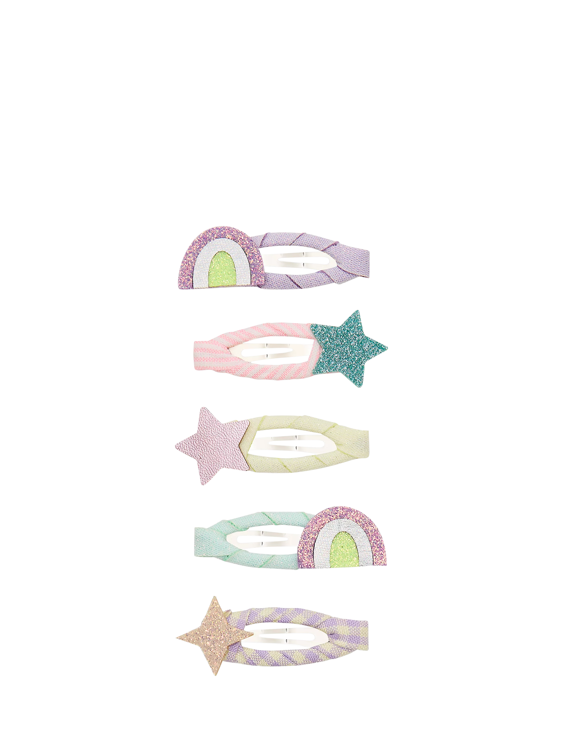 Mimi & Lula mini hair clips rainbow and star pack of 5, imported from the UK