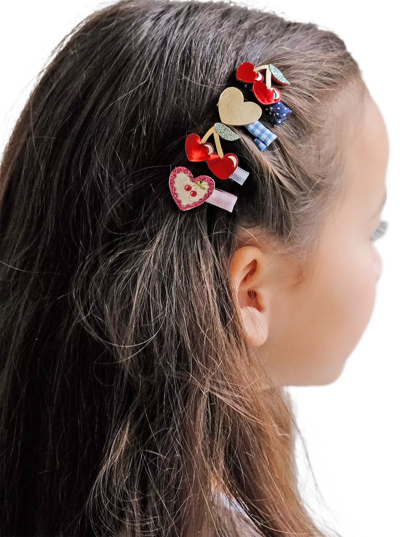 Mimi & Lula cherry hair clips pack of 8, imported from the UK