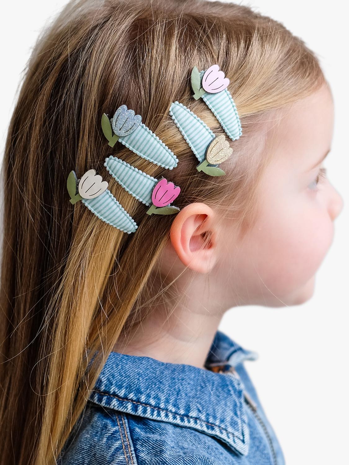 Mimi & Lula kids mini tulip hair clips pack of 5, imported from the UK