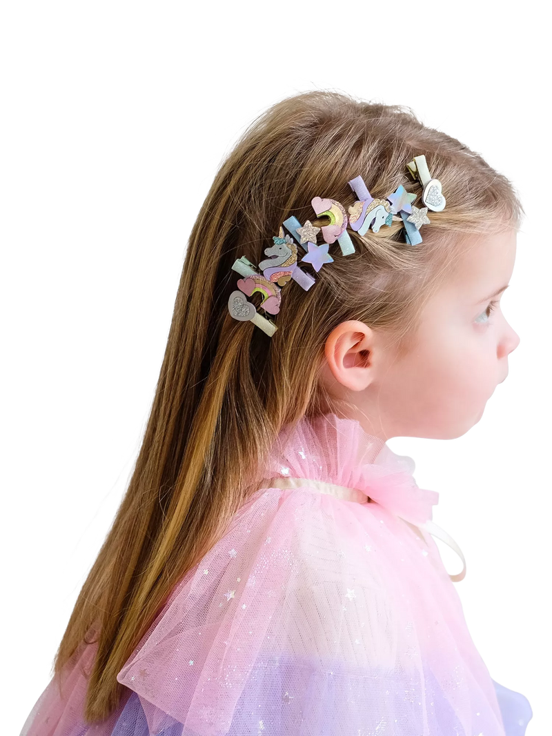 Mimi & Lula mini unicorn hair clips 8 pack, UK version