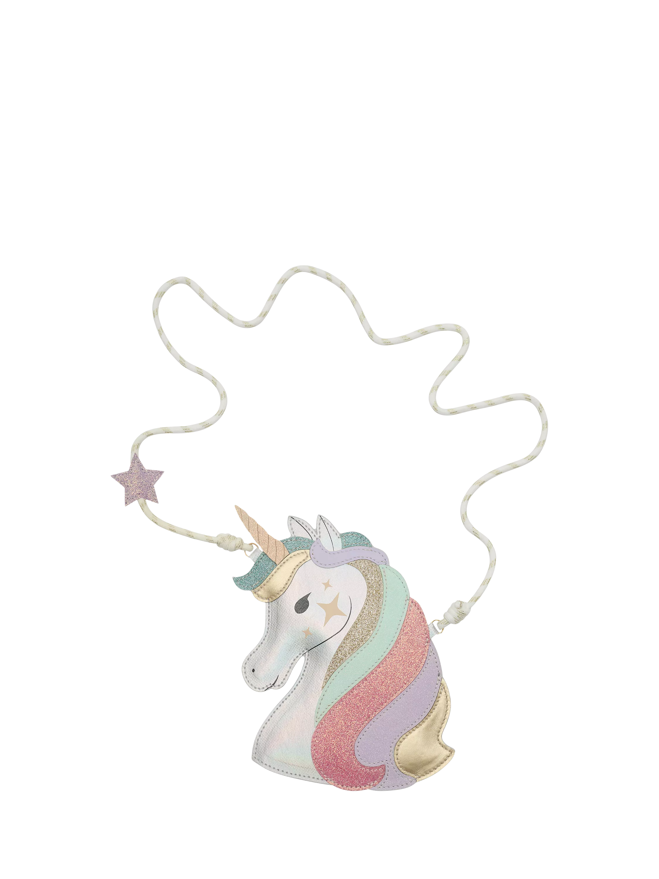 Mimi & Lula kids unicorn cross body bag silver rainbow mane - British product