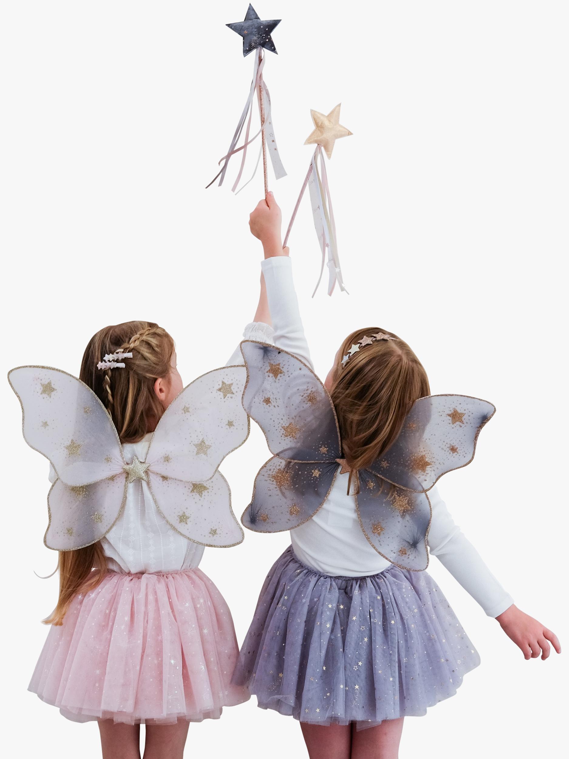 Mimi & Lula starry night kids dress-up wings, grey (British brand)