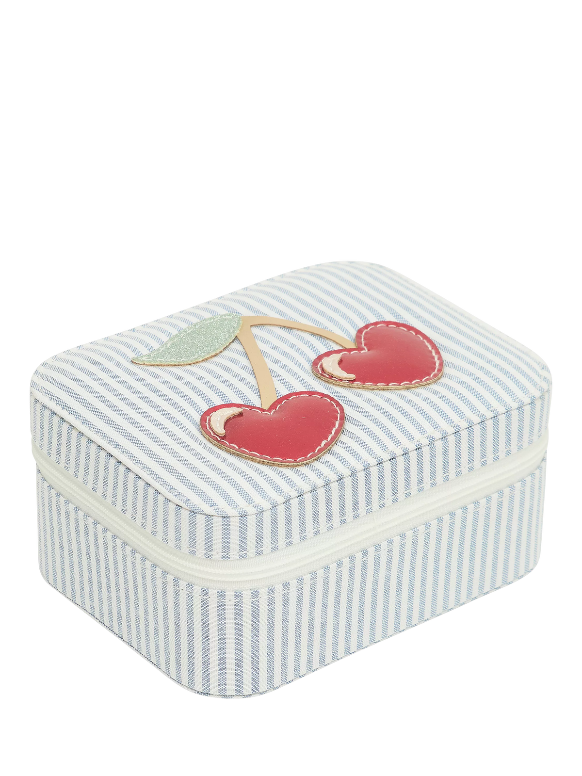 Mimi & Lula kids jewellery box cherry blue striped, imported from the UK