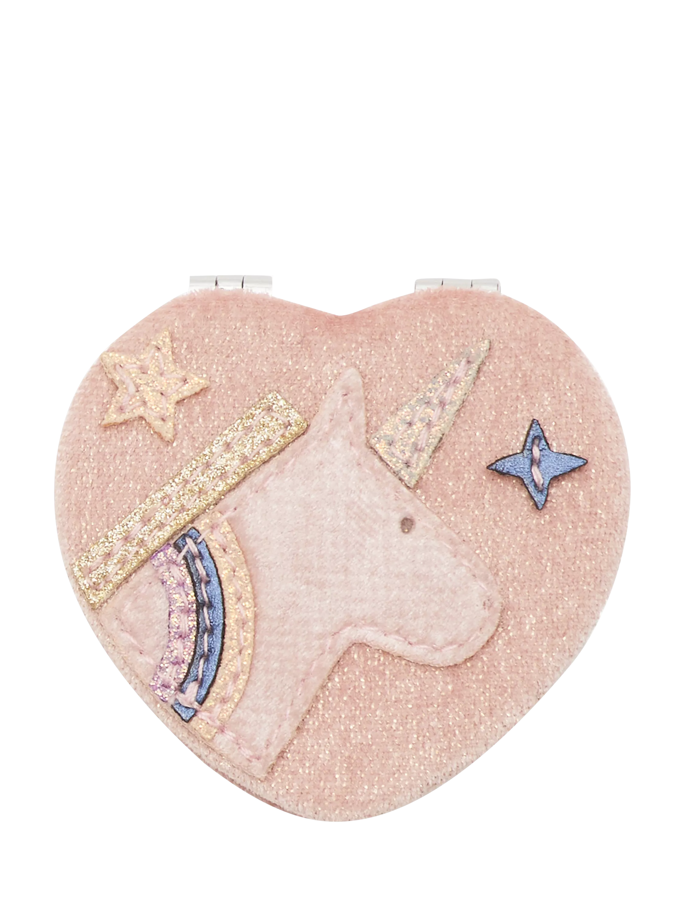 Mimi & Lula pink heart unicorn pocket mirror (British brand)