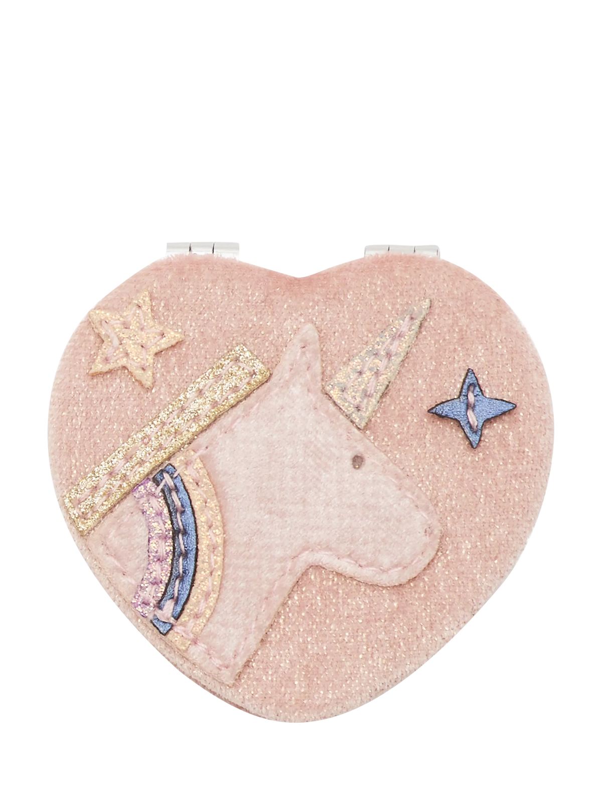Mimi & Lula pink heart unicorn pocket mirror (British brand)