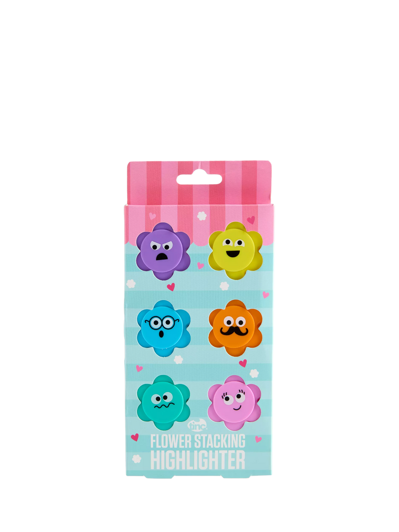 Tinc flower stacking highlighter pens set of 6 (British brand)