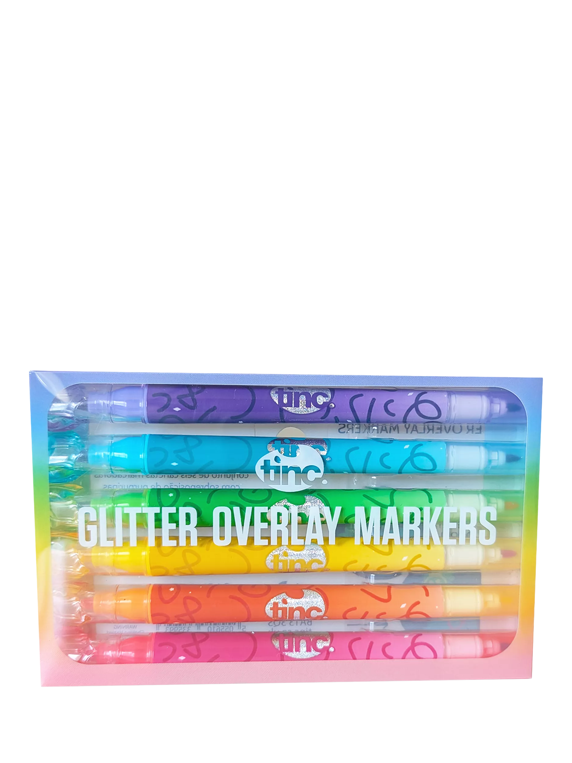 Tinc multi glitter marker pens set of 6 - British product